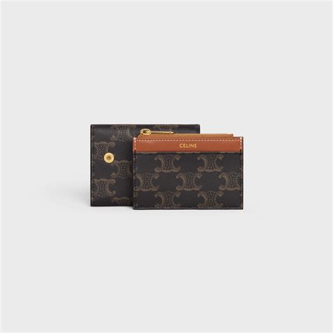 compact wallet with coin triomphe celine|celine long wallet.